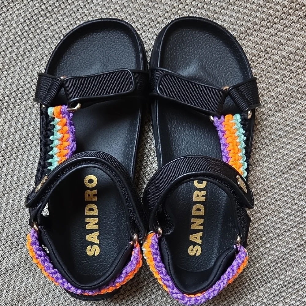 Sandro crochet-knit lug sandals - Picture 8 of 9
